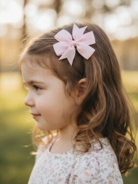 Set of Pink Hair Bows, Kids Hair Accessories